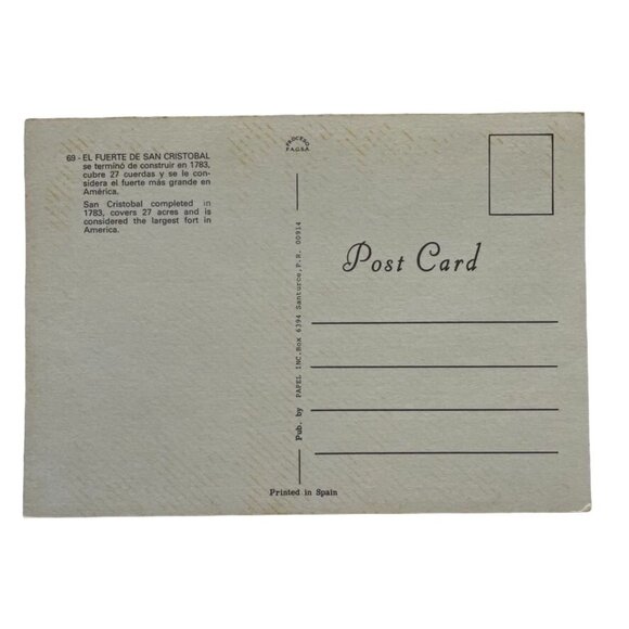 Vintage Postcard El Fuerte De San Cristobal Spain u Non Topographical Continenta - Picture 2 of 2